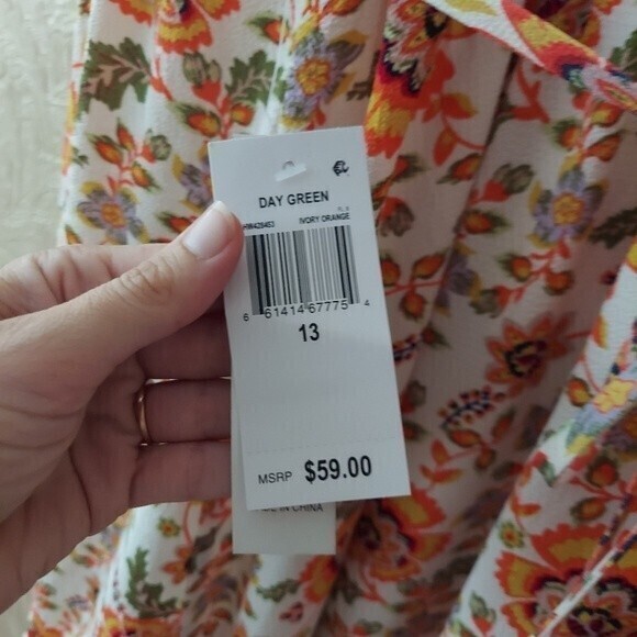 TEEZE ME Womens Ivory Tie Spaghetti Strap Short Fit + Flare Dress NWT 13/14 - Picture 8 of 11